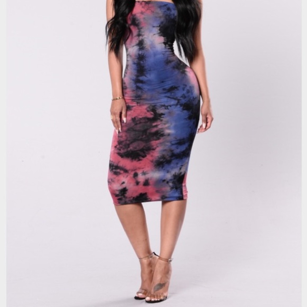 fashion nova tie dye tube dress